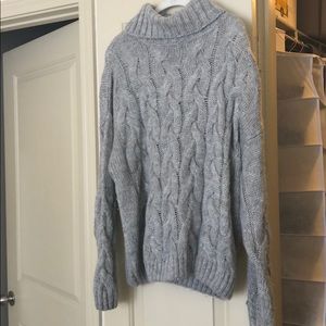 Grey oversized knit sweater